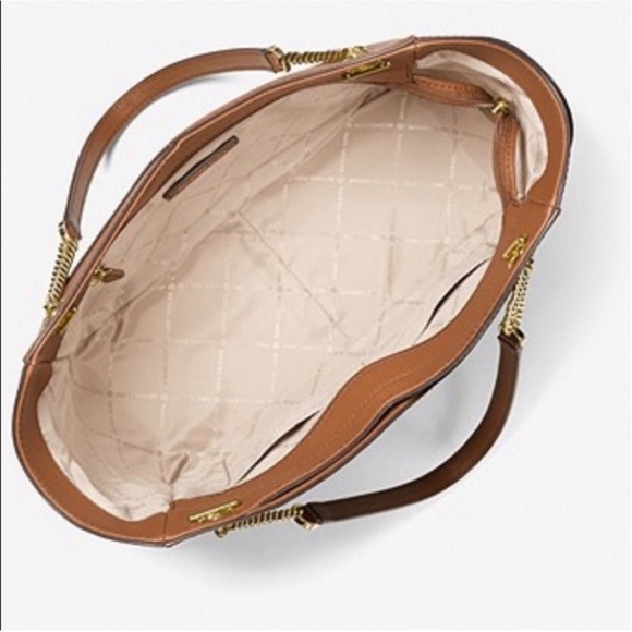 Michael Kors Large X Chain Shoulder Tote Bag Luggage - Picture 5 of 10